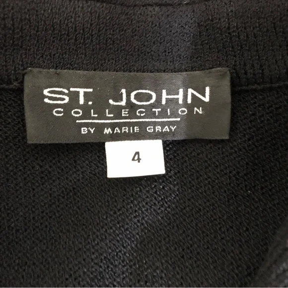 Vintage 90s St John Collections black and white cardigan sz 4 - Picture 4 of 9